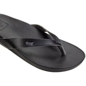 Reef Womens Cushion Court Flip Flop Sandals Black 6 M Like New Little Damaged